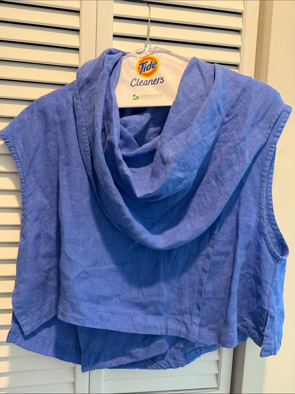 bryn Walker Vest in Blue Linen, Women’s M